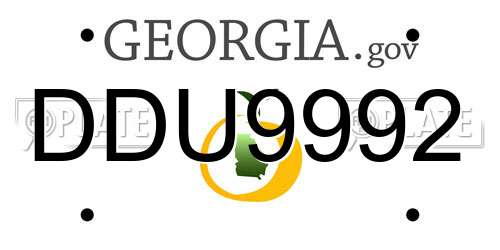 DDU9992 Georgia License Plate