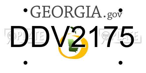 DDV2175 Georgia License Plate