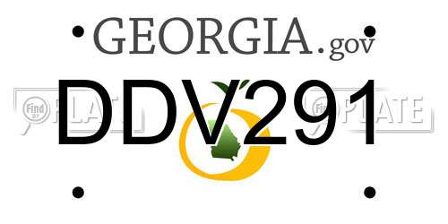 DDV291 Georgia License Plate