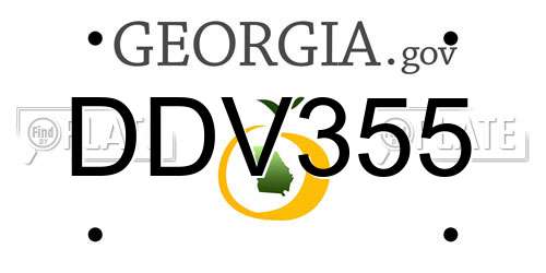 DDV355 Georgia License Plate