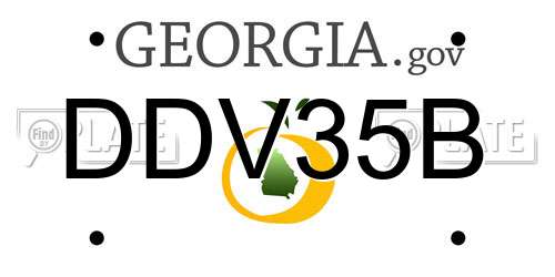 DDV35B Georgia License Plate