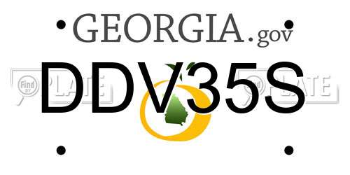 DDV35S Georgia License Plate