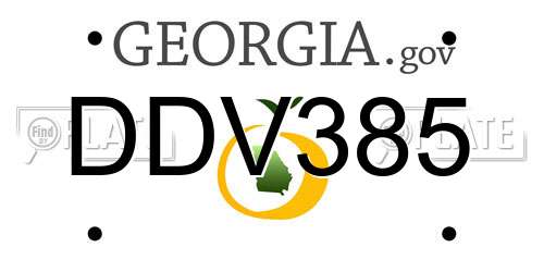 DDV385 Georgia License Plate