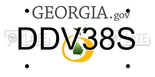 DDV38S Georgia License Plate