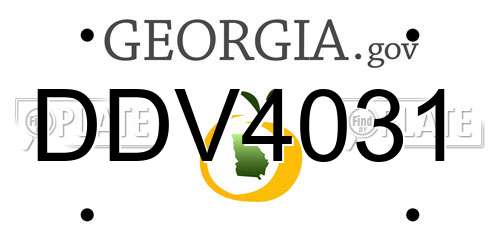 DDV4031 Georgia License Plate