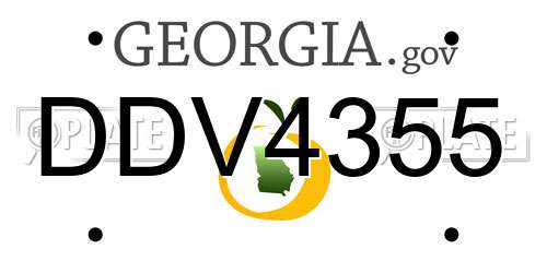 DDV4355 Georgia License Plate