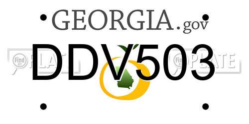 DDV503 Georgia License Plate