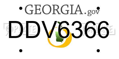 DDV6366 Georgia License Plate