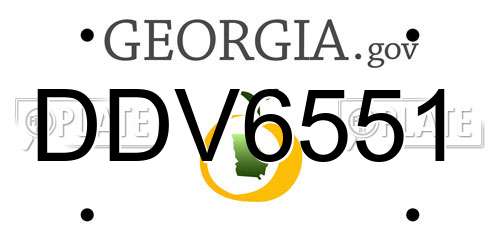 DDV6551 Georgia License Plate