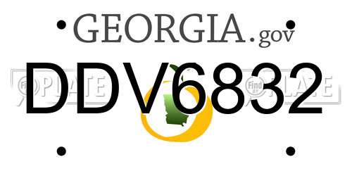 DDV6832 Georgia License Plate