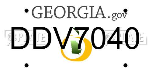 DDV7040 Georgia License Plate
