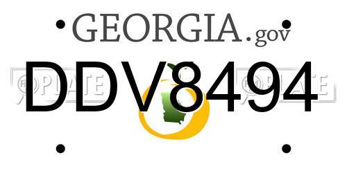 DDV8494 Georgia License Plate