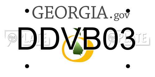 DDVB03 Georgia License Plate