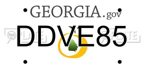 DDVE85 Georgia License Plate