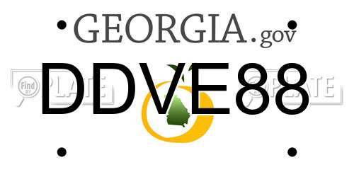 DDVE88 Georgia License Plate