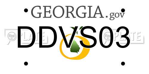 DDVS03 Georgia License Plate