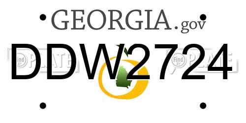 DDW2724 Georgia License Plate
