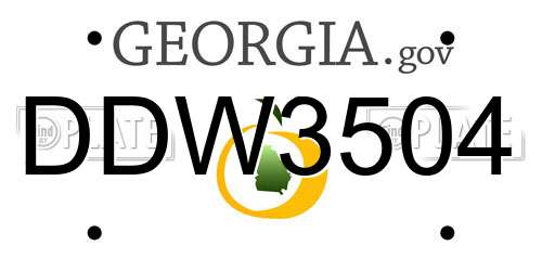 DDW3504 Georgia License Plate