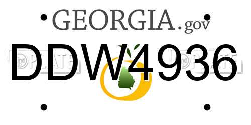 DDW4936 Georgia License Plate