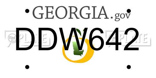 DDW642 Georgia License Plate