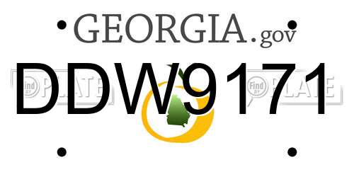 DDW9171 Georgia License Plate