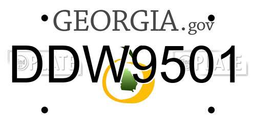 DDW9501 Georgia License Plate