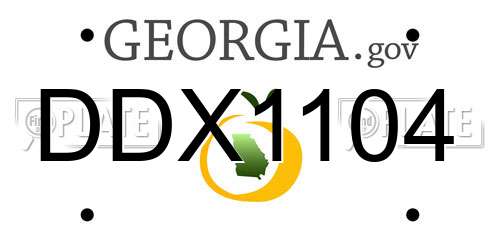 DDX1104 Georgia License Plate