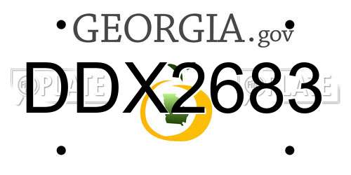 DDX2683 Georgia License Plate