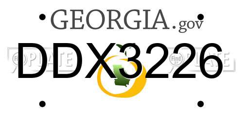 DDX3226 Georgia License Plate