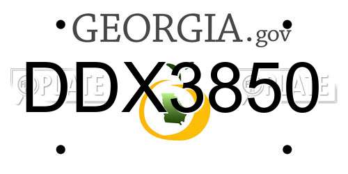 DDX3850 Georgia License Plate