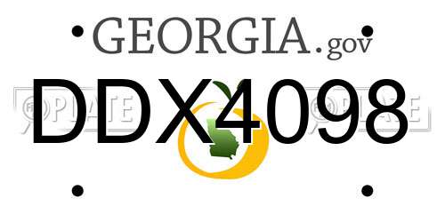 DDX4098 Georgia License Plate
