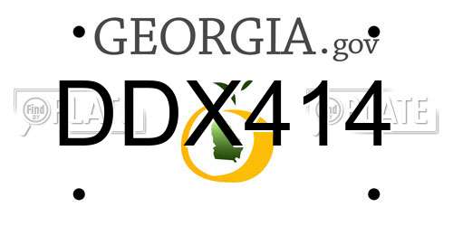 DDX414 Georgia License Plate