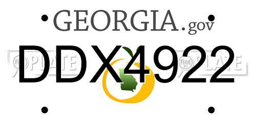 DDX4922 Georgia License Plate