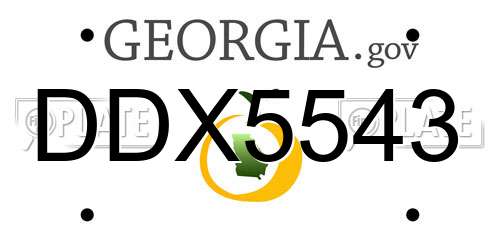DDX5543 Georgia License Plate
