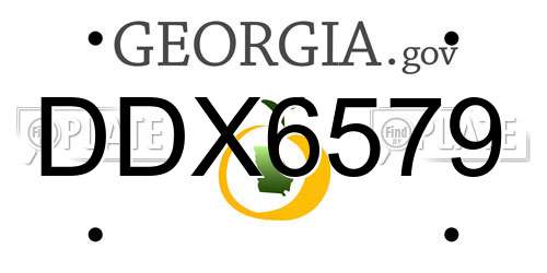 DDX6579 Georgia License Plate