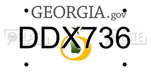 DDX736 Georgia License Plate