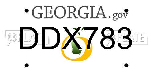 DDX783 Georgia License Plate