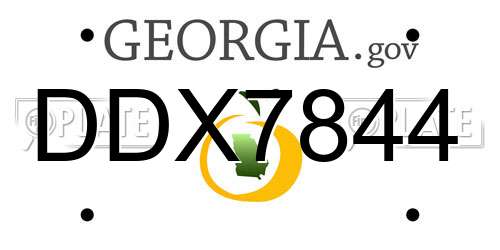 DDX7844 Georgia License Plate