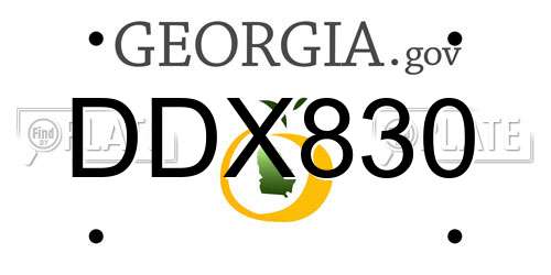 DDX830 Georgia License Plate