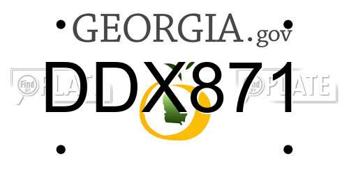 DDX871 Georgia License Plate
