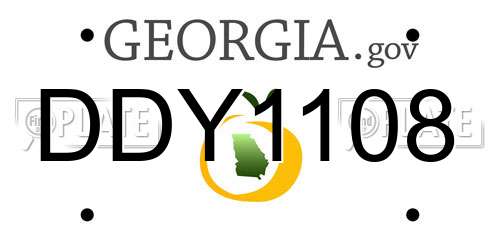 DDY1108 Georgia License Plate