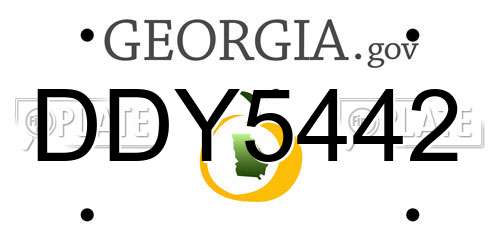 DDY5442 Georgia License Plate