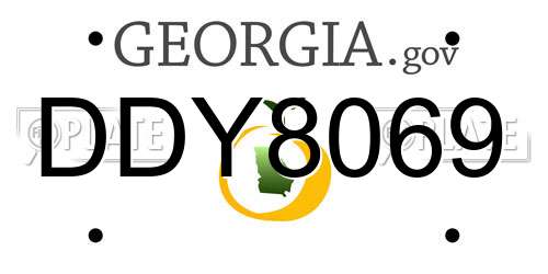 DDY8069 Georgia License Plate