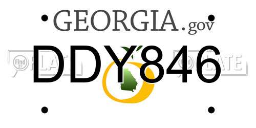 DDY846 Georgia License Plate