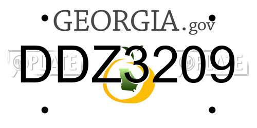 DDZ3209 Georgia License Plate