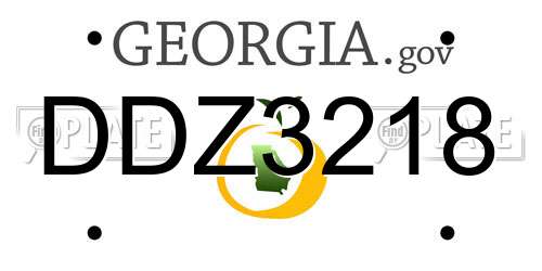 DDZ3218 Georgia License Plate