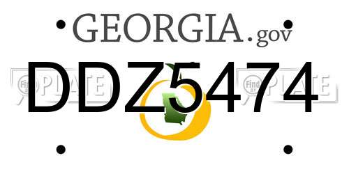 DDZ5474 Georgia License Plate