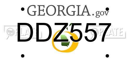 DDZ557 Georgia License Plate
