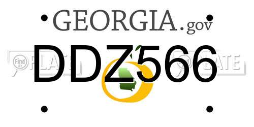 DDZ566 Georgia License Plate