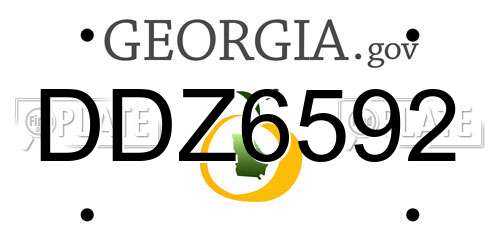 DDZ6592 Georgia License Plate